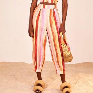 Farm Rio Sunny Striped Linen Pants